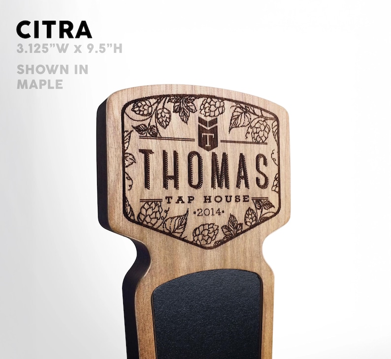 Poignée de robinet à bière personnalisée : 12 modèles différents en bois dur Citra