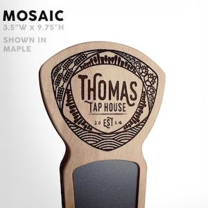 Poignée de robinet à bière personnalisée : 12 modèles différents en bois dur Mosaic