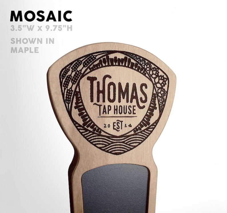Poignée de robinet à bière personnalisée : 12 modèles différents en bois dur Mosaic