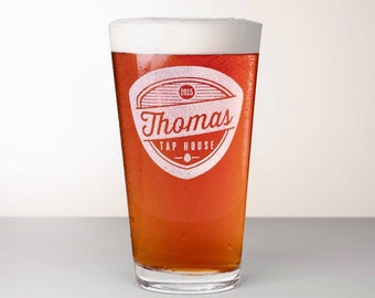 Vaso de Cerveza Personalizado, Vaso de Pinta Grabado - Amarillo