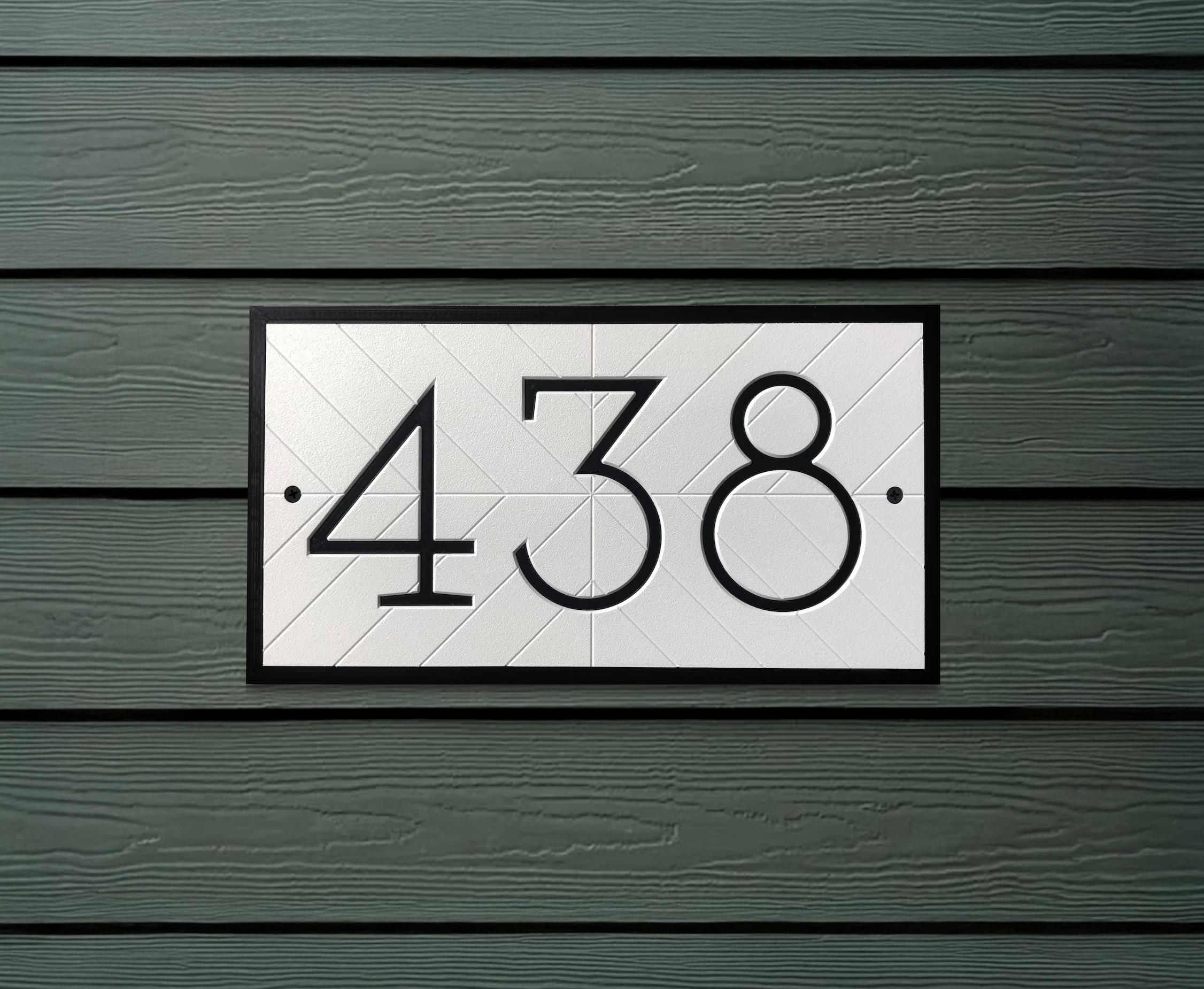 Baby Pink Modern House Sign Door Number Address Sign - View #2