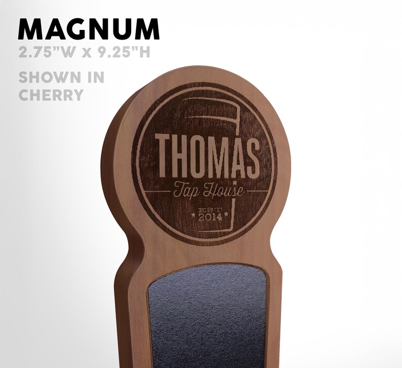 Poignée de robinet à bière personnalisée : 12 modèles différents en bois dur Magnum