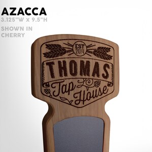 Poignée de robinet à bière personnalisée : 12 modèles différents en bois dur Azacca