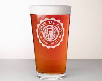 Benutzerdefinierte Bierglas, Pint Glas mit Gravur - Comet