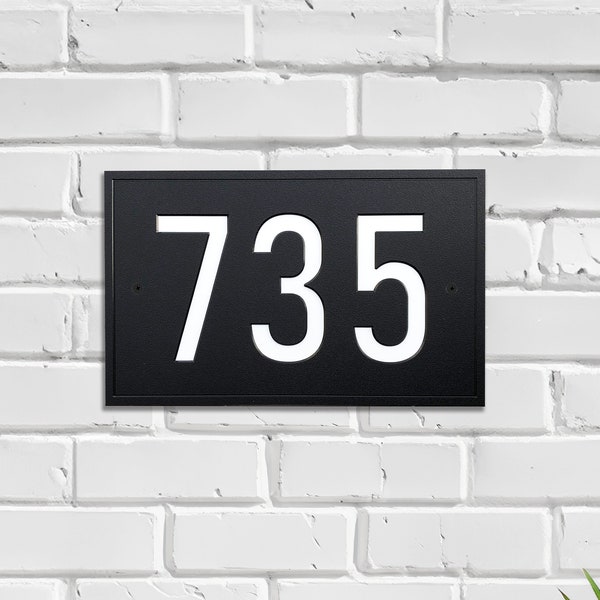 Modern House Numbers - Address Sign Horizontal Plaque