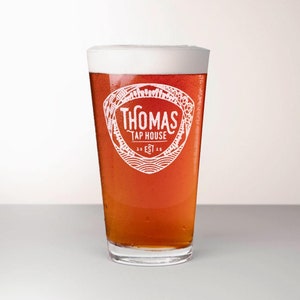 Custom Beer Glass, Engraved Pint Glass - Mosaic