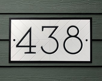 Modern House Numbers - Address Sign Horizontal Plaque