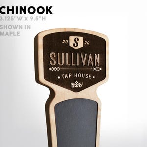 Poignée de robinet à bière personnalisée : 12 modèles différents en bois dur Chinook