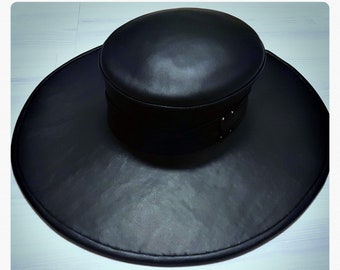 Chapéu de aba larga - feito à mão - couro - Chapéu de Doutor da Peste - cowboy - Desconto especial - Compre o conjunto Doutor da Peste - Máscara da Peste - Doutor da Peste
