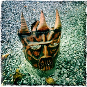 Three Horned SteamDevil / Full Face Mask / Burning Man Madk /Halloween Mask / Handmade (SPM066)
