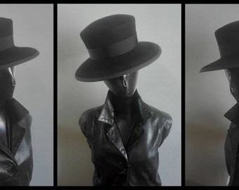 Wide Brim hat - handmade - Wool Felt - Plague Doctor hat - Special Discount - Buy Set Plague doc - Plaque mask