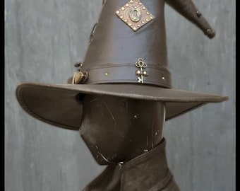 Wizard Magician Fantasy Style Hat - Magician - Wizard - Potter - War -  Hammer - Magic - Lord -  Rings - Leather - Harry - Witch Hunter -