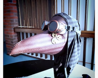Máscara de Médico da Peste Marrom - Conjunto de Máscara - Óculos - Steampunk - Médico da Peste Steampunk - Médico da Peste - Máscara da Peste - Assassino - Fantasia