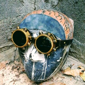 SteamPunk Goggles / Bard & Jester design / Burning Man Goggles/ Comic Con Goggles / Handmade SPGOG002 image 2