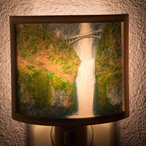 Multnomah Falls Night Light | Oregon State Photography | Plug in Night Light | Gifts for Dad | Waterfall Wall Art