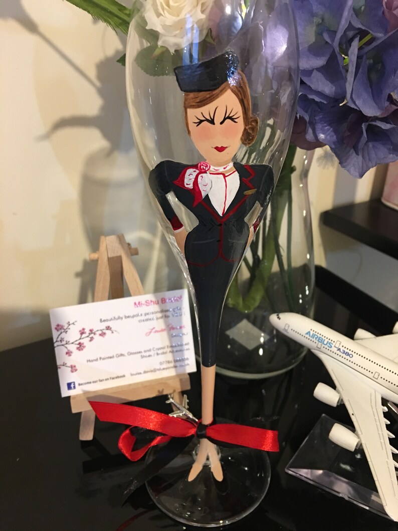 Personalised Glass Cabin Crew Vistajet Etsy