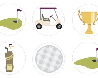 Golf Hole in One Edible Cupcake Topper Decorations - Set of 12 Toppers