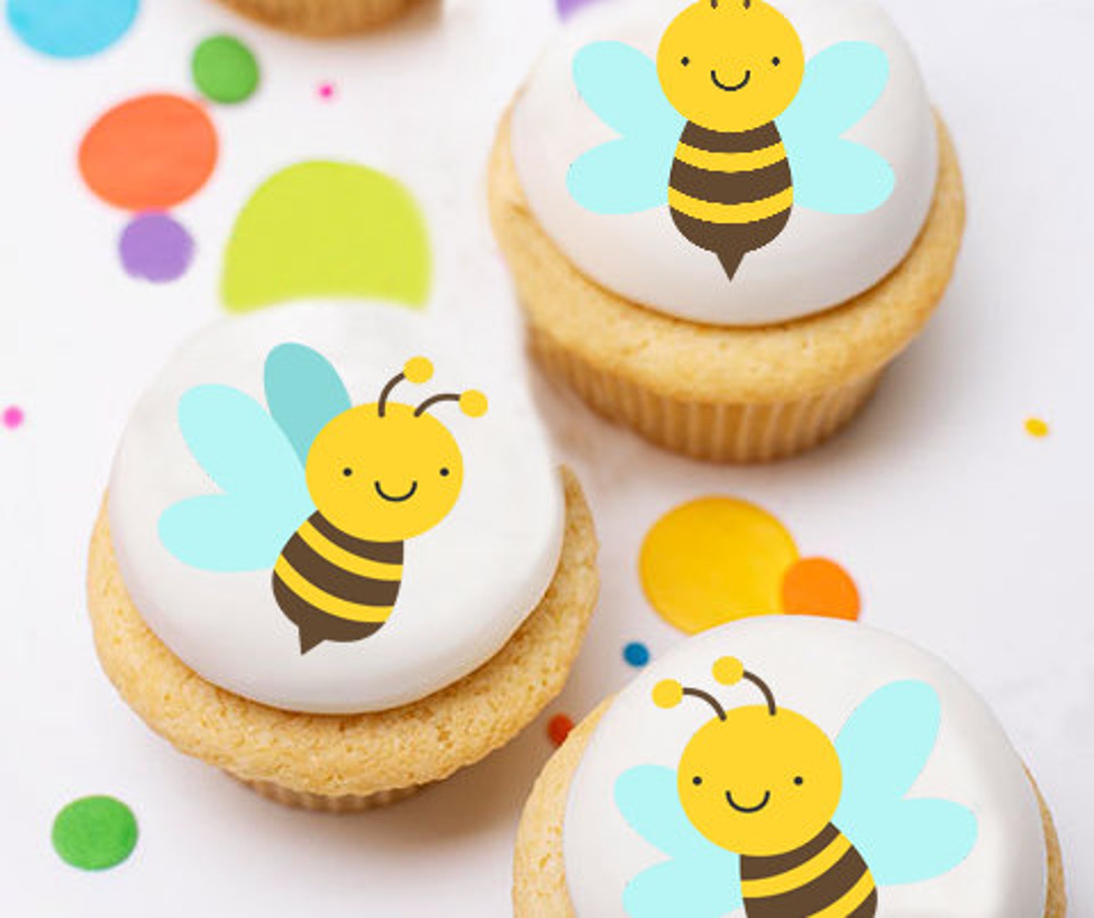 Cute Honey Bee Edible Cupcake Topper Decorations Set of 12 Etsy