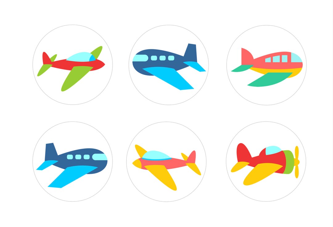 Flying Airplanes Edible Cupcake Topper Decorations Set of 12 Etsy