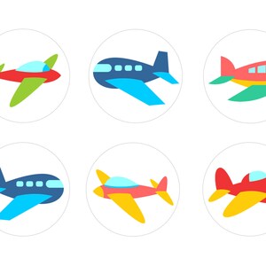Flying Airplanes Edible Cupcake Topper Decorations - Set of 12 Toppers