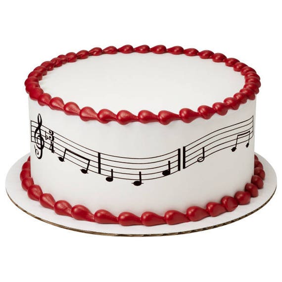 Music Notes Edible Cake Border Decorations Set Of 3 Strips Etsy