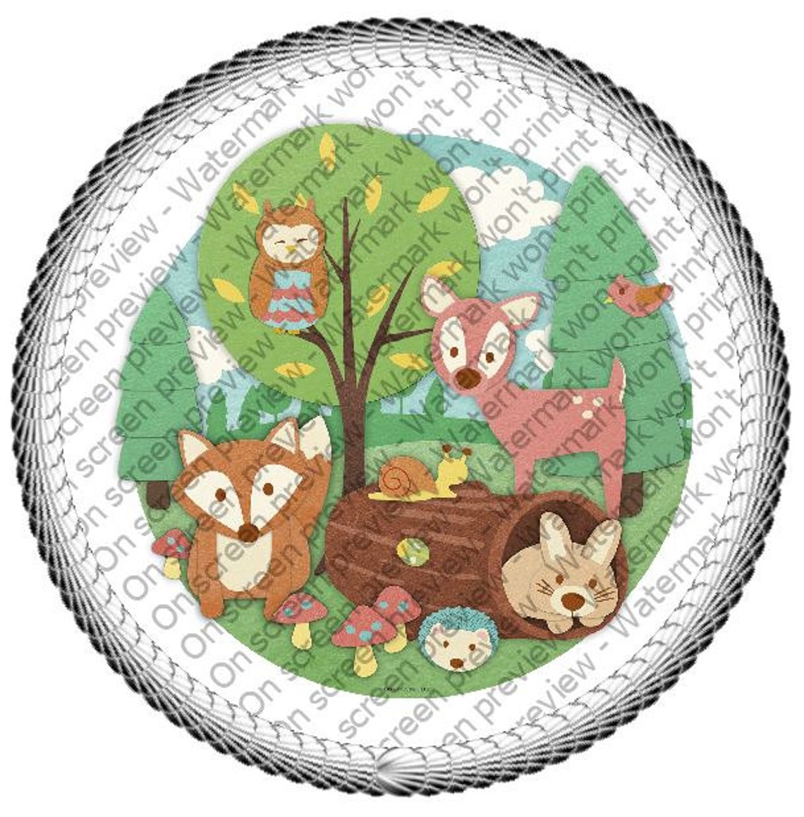 Woodland Buddies Edible Cake or Cupcake Toppers Choose Your Etsy