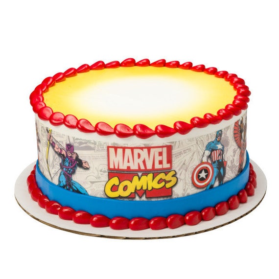 Marvel Comics Edible Cake Border Decorations Set Of 3 Strips Etsy