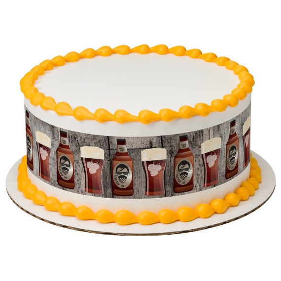 Cookware Dining Bar Beer Border Ribbon Strips Edible Cake