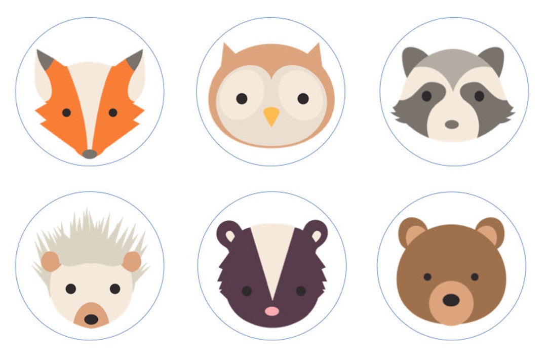 Woodland Baby Animals Edible Cupcake Topper Decorations Set Etsy