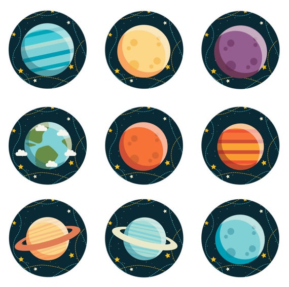 Galaxy Planets Solar System Edible Cupcake Topper Decorations Set Of 12 Toppers