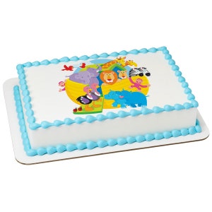 Noah&#39;s Ark Baby Shower Animals Edible Cake or Cupcake Toppers - Choose Your Size