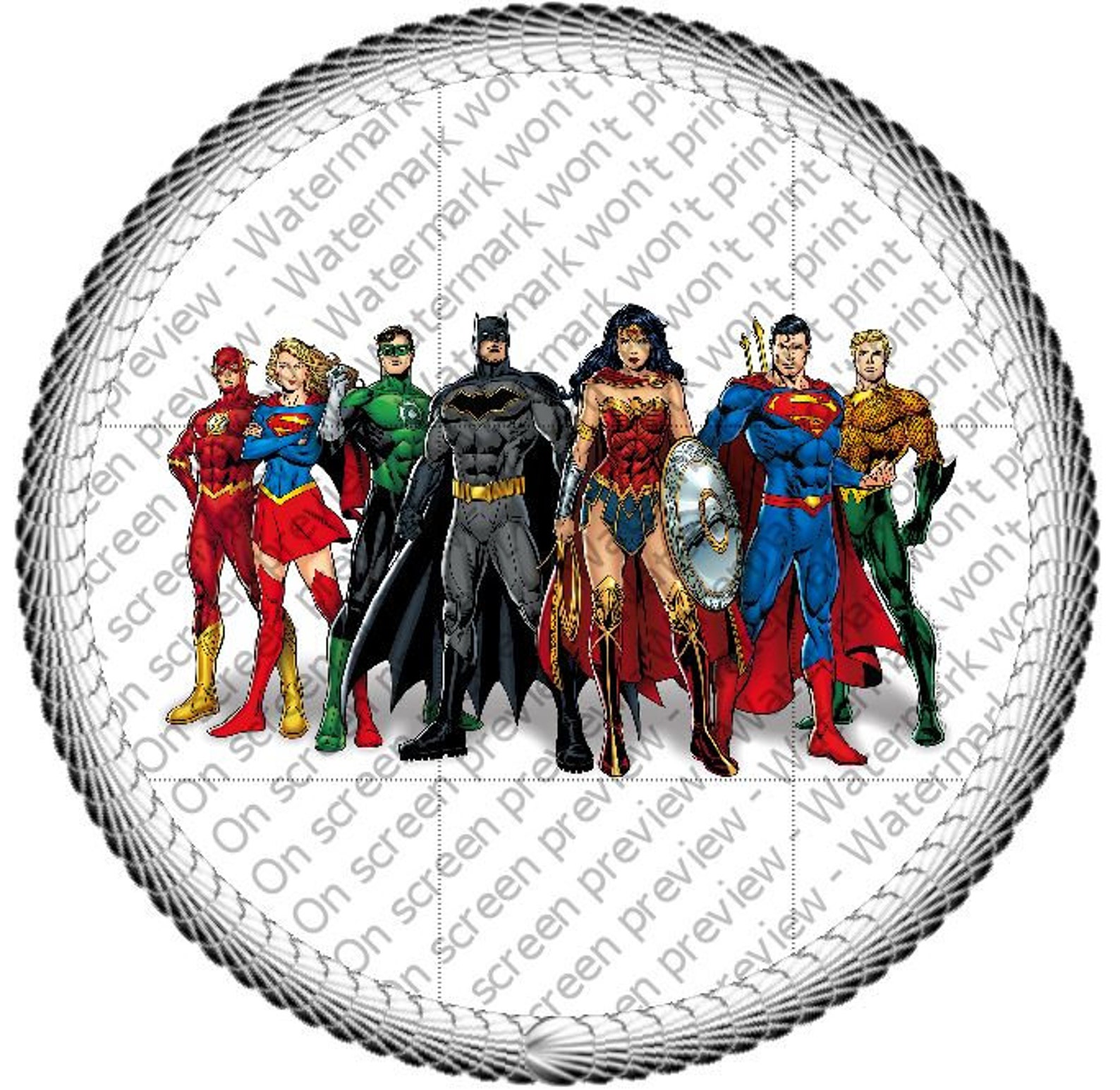 Justice League Superhero Edible Cake or Cupcake Toppers Etsy