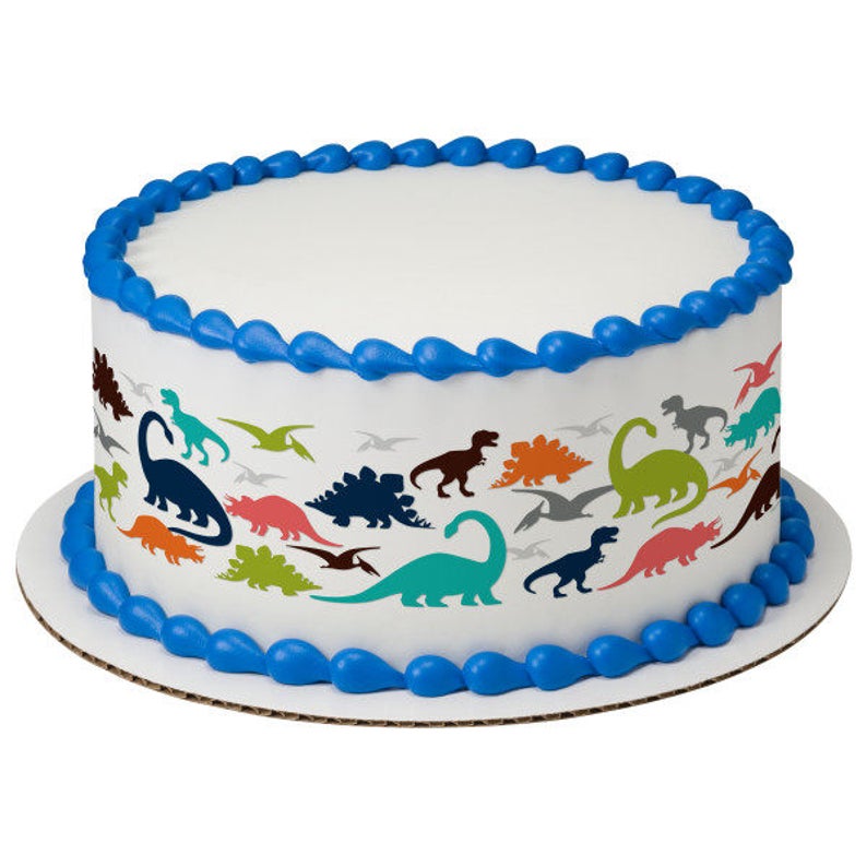 Dinosaurs Edible Cake Border Decorations Set of 3 Strips Etsy