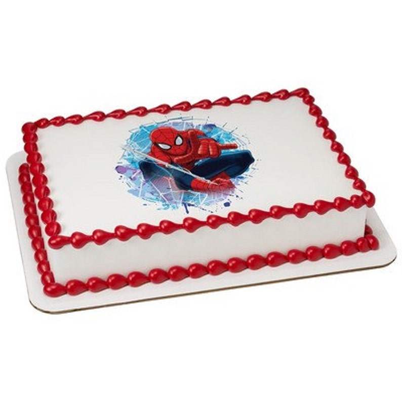 Spiderman Edible Cake Or Cupcake Toppers Choose Your Size Etsy