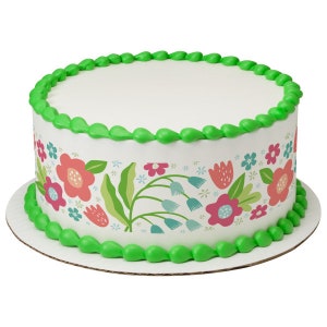 Spring Florals Edible Cake Border Decorations - Set of 3 Strips