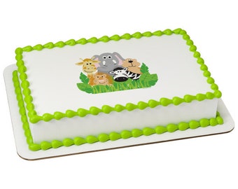 Jungle Safari Animals Edible Cake or Cupcake Toppers - Choose Your Size