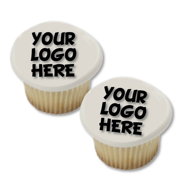 Custom Logo Edible Cake Topper or Edible Cupcake Toppers - Choose Your Size
