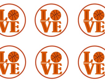Basketball Love Sports Edible Cupcake Topper Decorations - Set of 12 Toppers