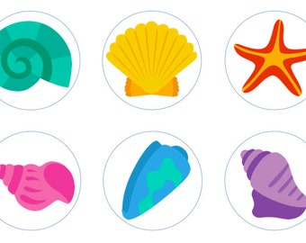 Beach Seashell Party Edible Cupcake Topper Decorations - Set of 12 Toppers