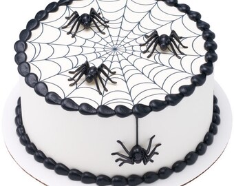 Spiderweb Edible Cake or Cupcake Toppers - Choose Your Size