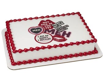 Love Sick Valentine Day Edible Cake Topper or Edible Cupcake