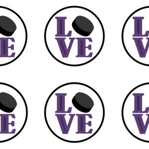 Hockey Love Sports Edible Cupcake Topper Decorations - Set of 12 Toppers