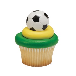 Soccer World Cup Goal Cupcake Topper Rings - Set of 6