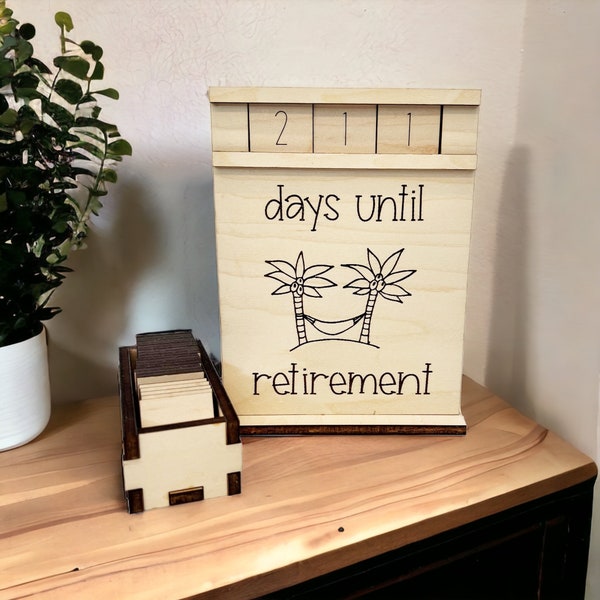 Days Until Retirement Wood Countdown From Made By R And R