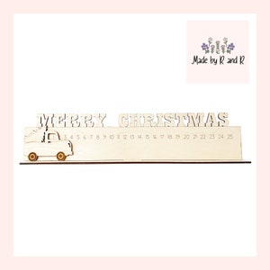 Merry Christmas Truck Wood Holiday Countdown From Made By R And R