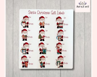 Santa Christmas Gift Labels From Made By R And R