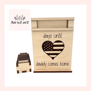 Tage bis Papa / Mama / mein Held nach Hause kommt Holz Countdown von Made by R And R