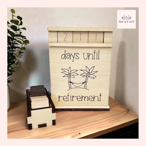 Days Until Retirement Wood Countdown From Made By R And R
