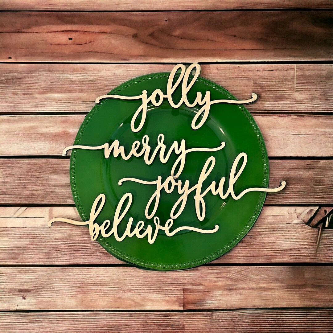 Christmas Place Setting Wood Words set of 4 Etsy