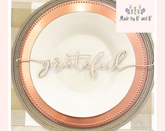 Thanksgiving Place Setting Wood Words (Set of 4) From Made By R And R